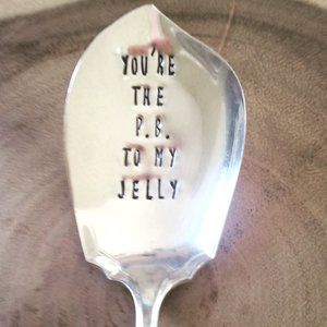 Hand Stamped Jelly Spoon You're the PB to my Jelly